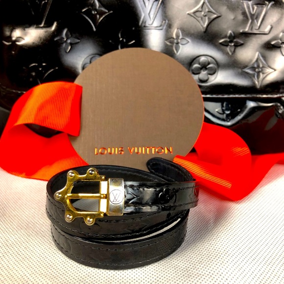 Louis Vuitton Jewelry - Louis Vuitton Bracelet Wrap Leather Monogram Auth